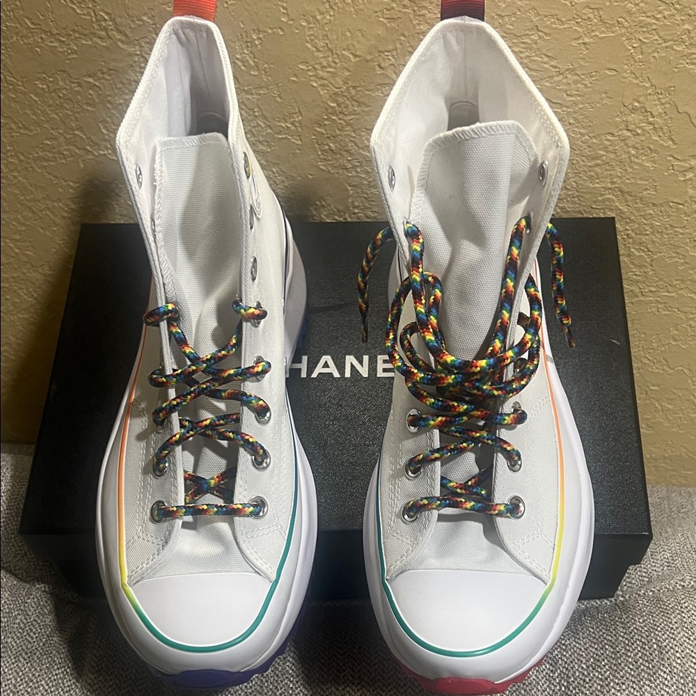 Converse Run Star Hike- White,  Multicolor Laces, Limited Edition. 🌈 EUR, (42.5)